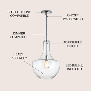 Watts Glass/Metal LED Pendant